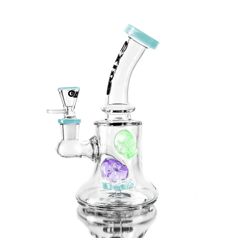 Calvo Glass Bong Compact Skull Rig 19cm 10