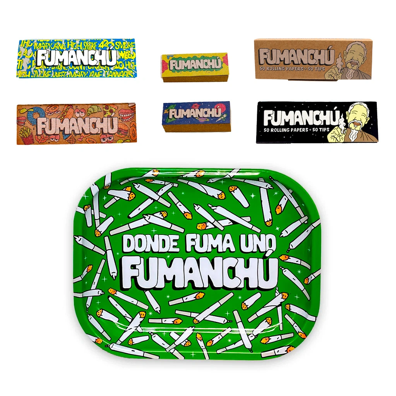 Pack Fumanchú Papelillos 1 1/4 + Tips + Bandeja 3