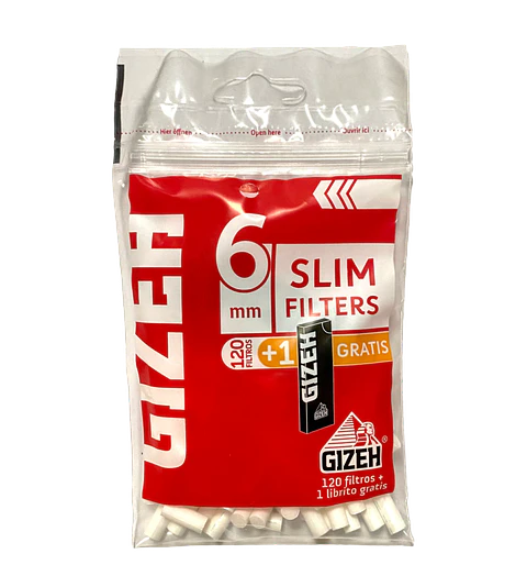 Filtros Gizeh Slim con pegamento 6mm + 1 Papelillos Extra Fine