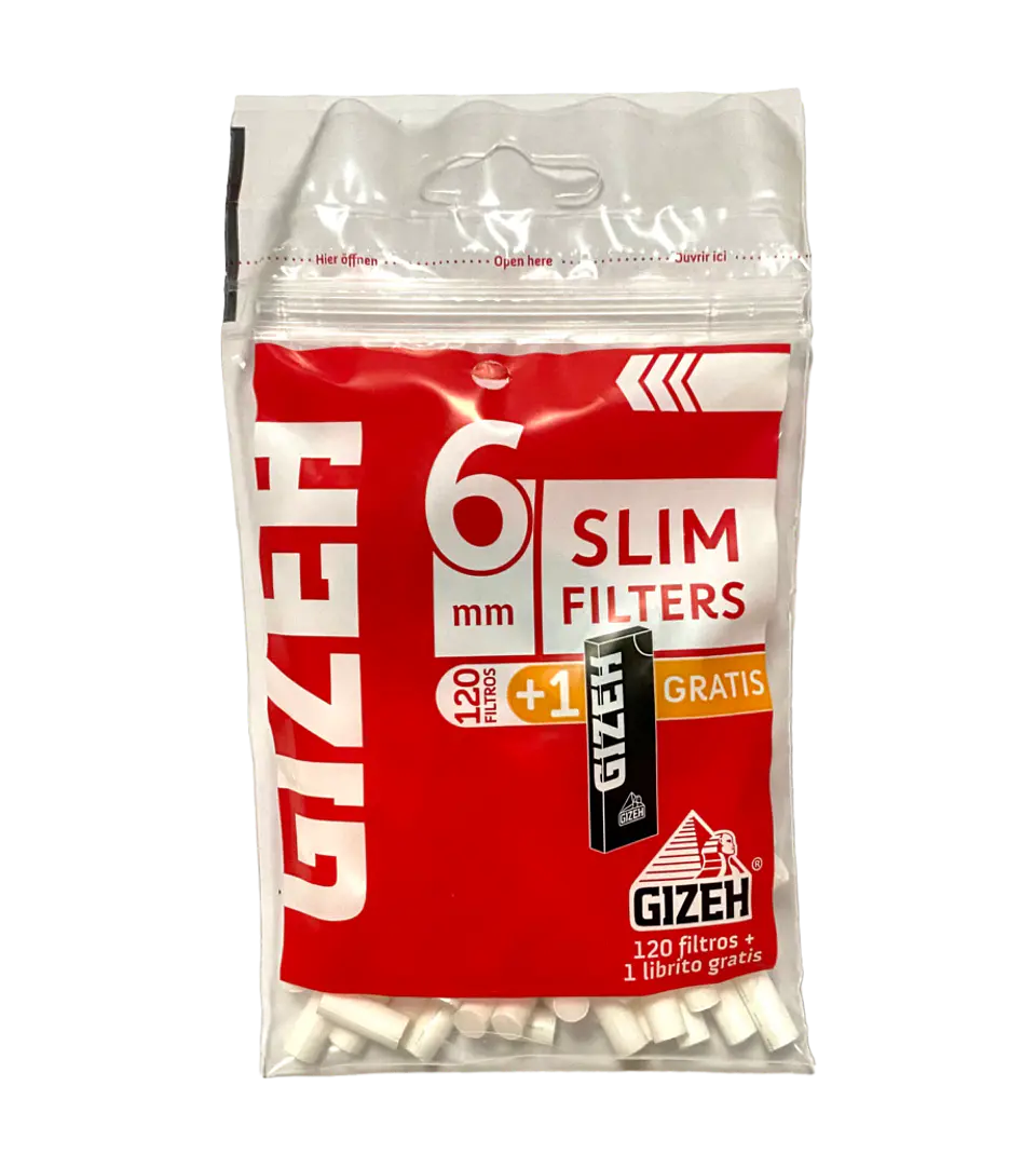 Filtros Gizeh Slim con pegamento 6mm + 1 Papelillos Extra Fine 1