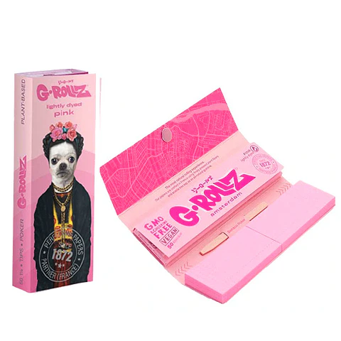 G-Rollz Papelillos Lightly Dyed Pink 1 1/4 + Tips 