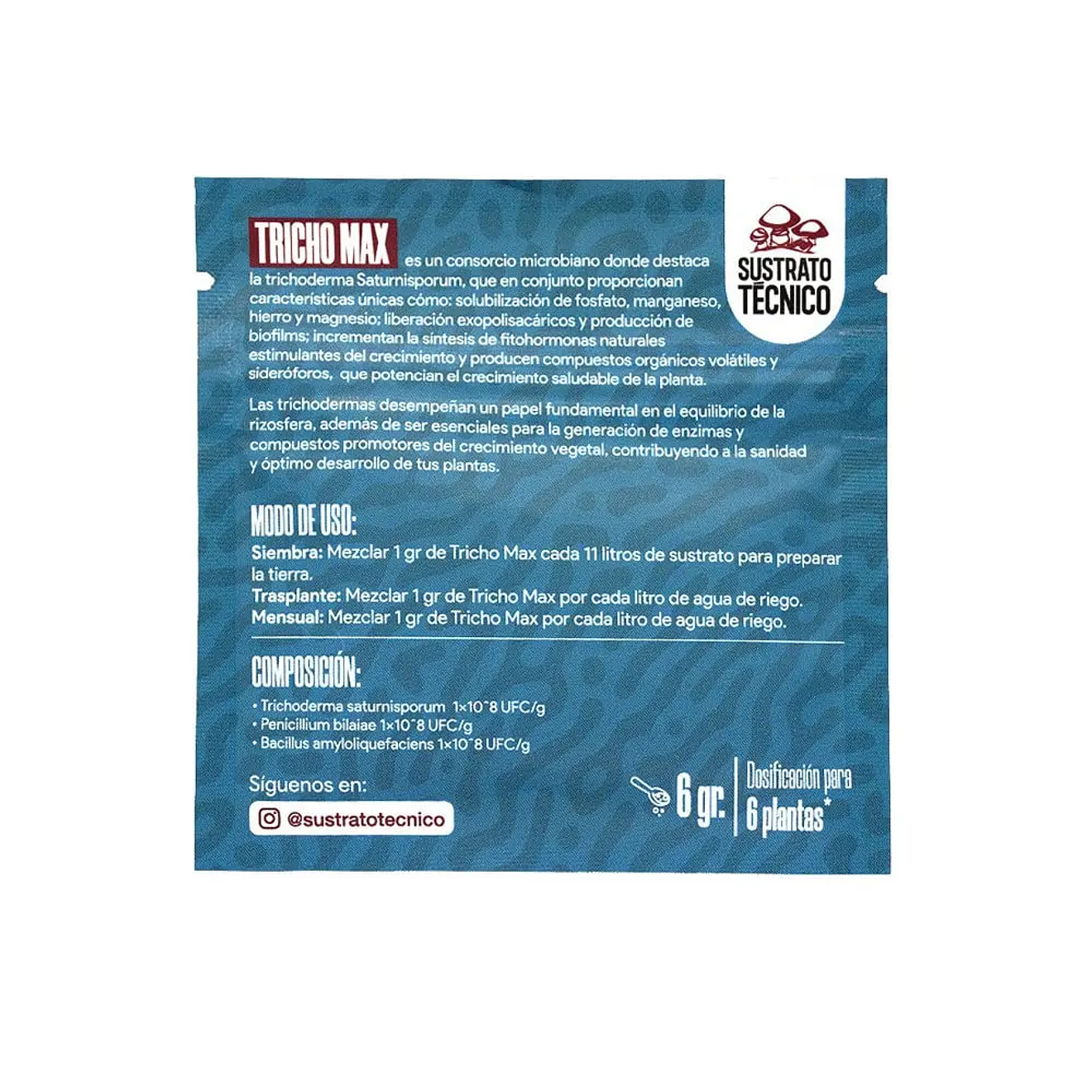 Sustrato Técnico Tricho Max Tricodermas PGPF 6 gr. 2
