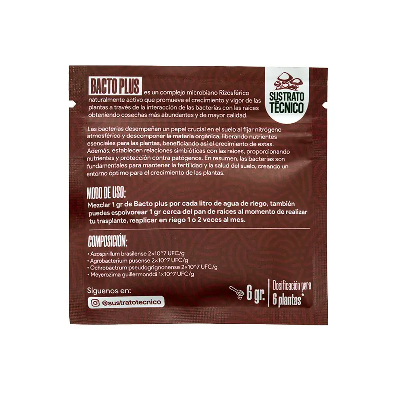 Sustrato Técnico Bacto Plus Bacterias Rizosféricas 6 gr. 2