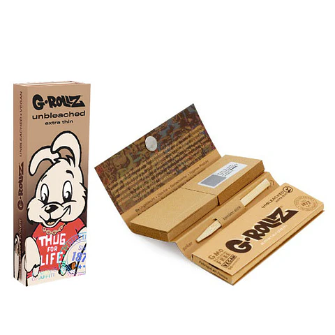 G-Rollz Papelillos Unbleached Extra Thin 1 1/4 + Tips 