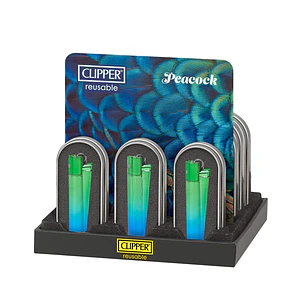 Encendedor Clipper Metálico Peacock