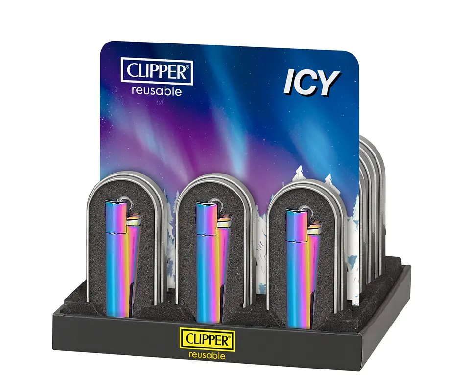 Encendedor Clipper Metálico Icy Tornasol 4