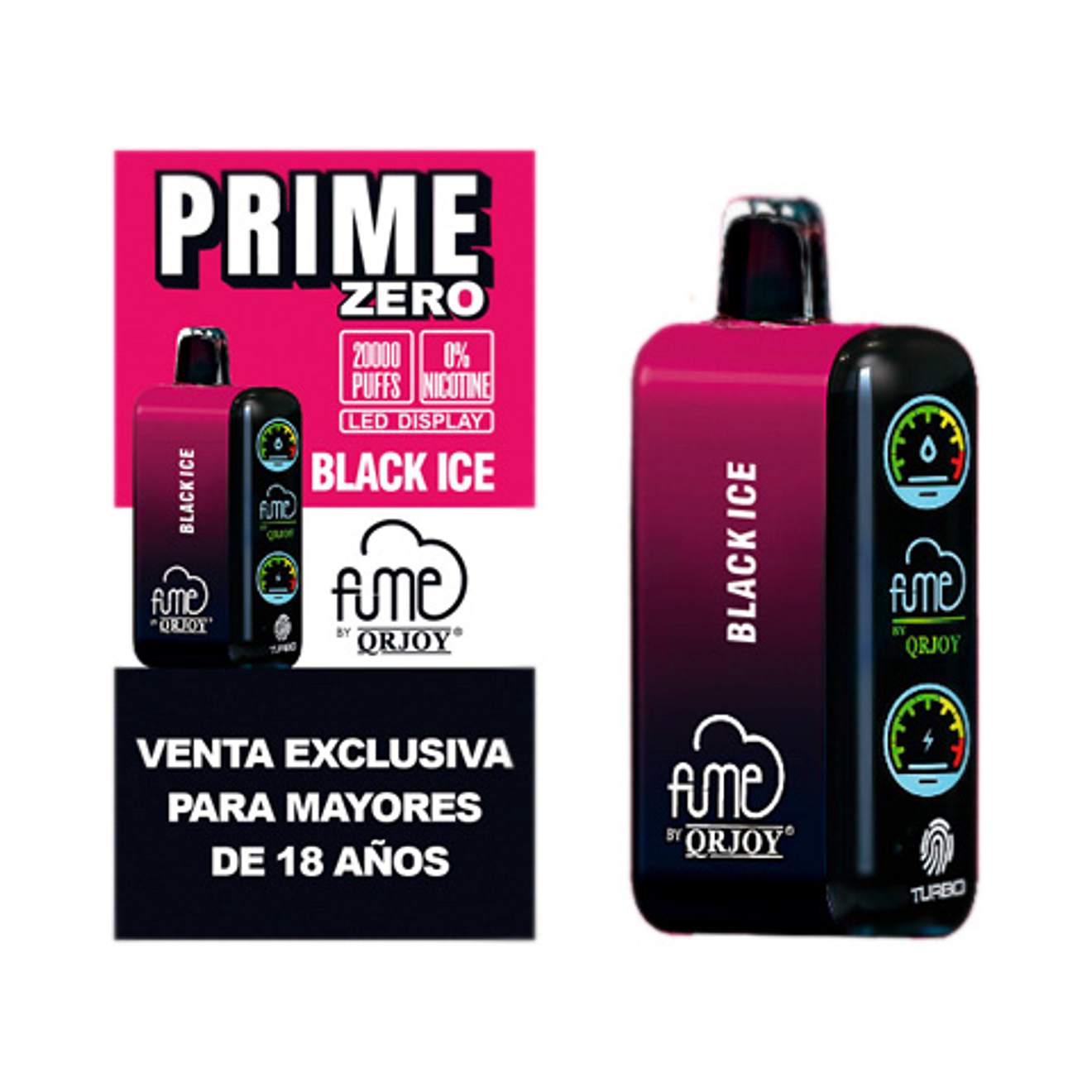 Fume Vaporizador Desechable Prime Zero 20.000 Puffs 25