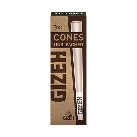 Gizeh 3 Conos Pre-enrolados King Size Unbleached