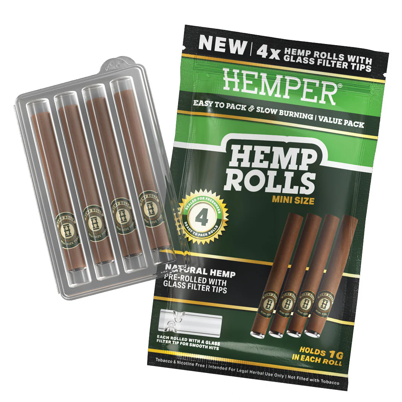 Hemper Hemp Rolls + Glass Tips Mini Size - Sabores 1