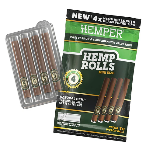 Hemper Hemp Rolls + Glass Tips Mini Size - Sabores