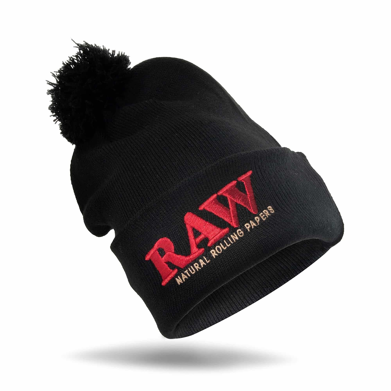 Raw Pompom Hat Black 2