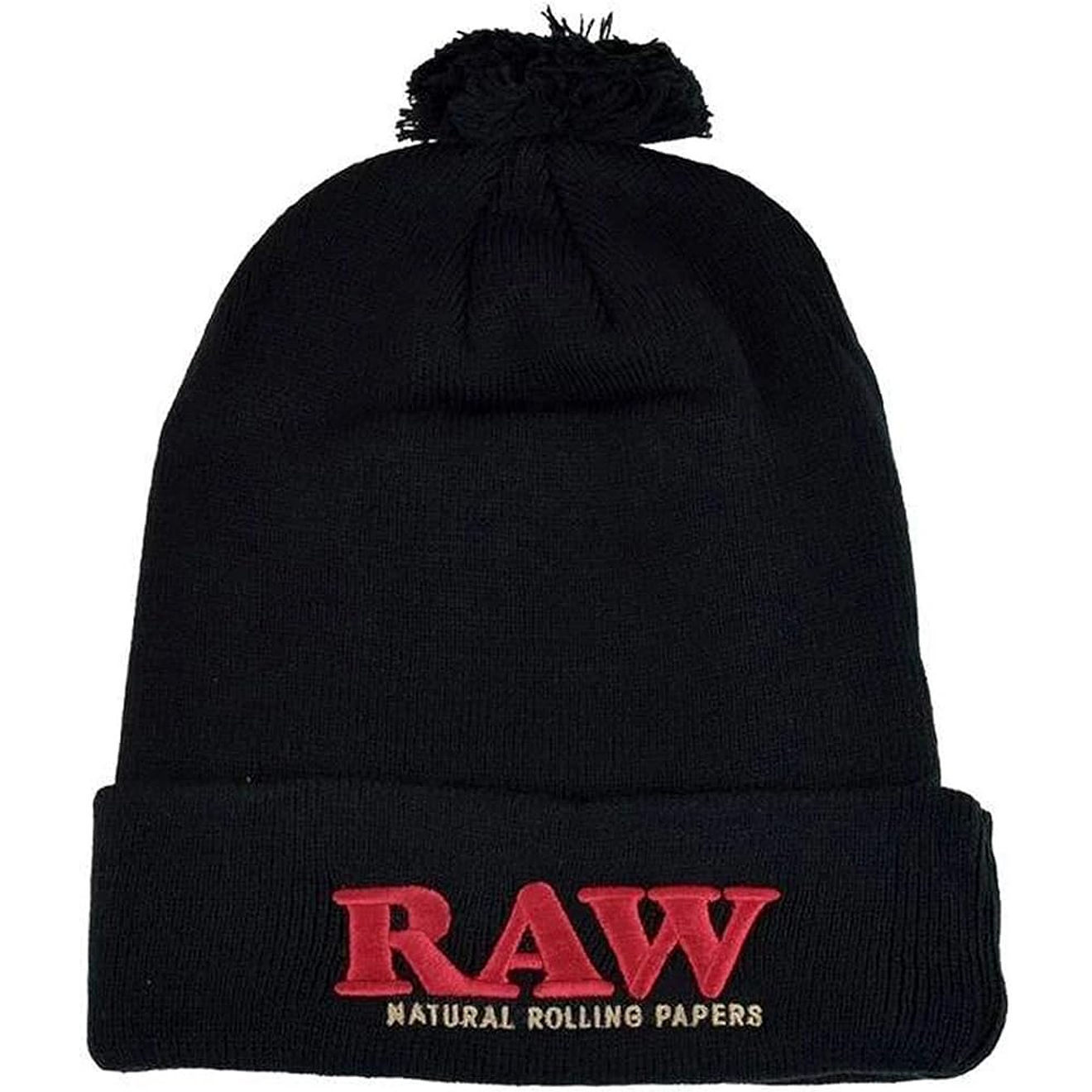 Raw Pompom Hat Black 3