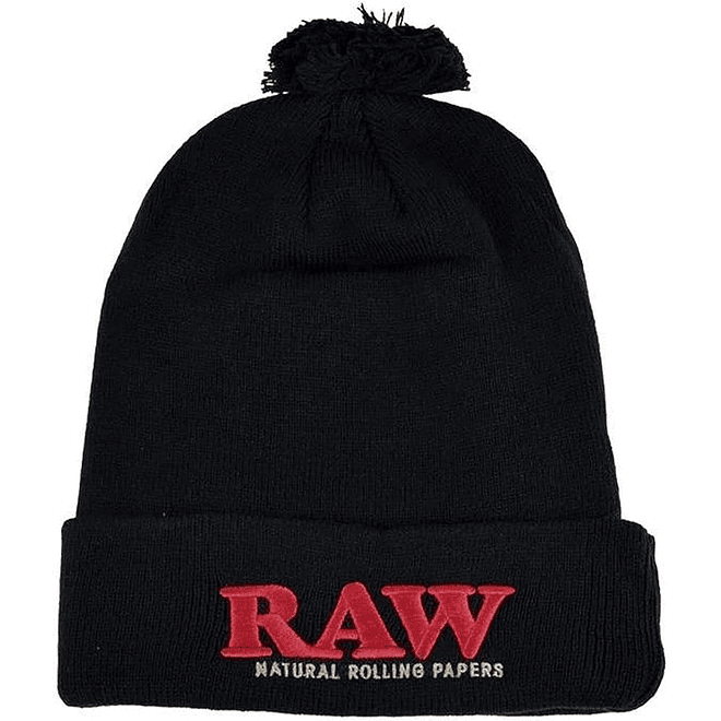 Raw Pompom Hat Black 3