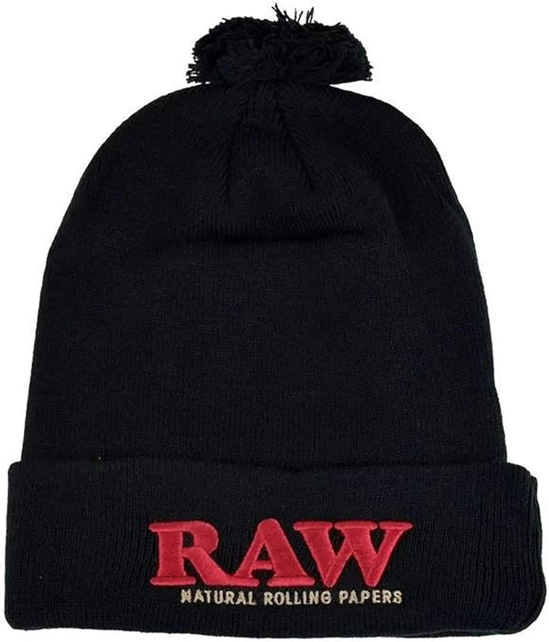 Raw Pompom Hat Black 3