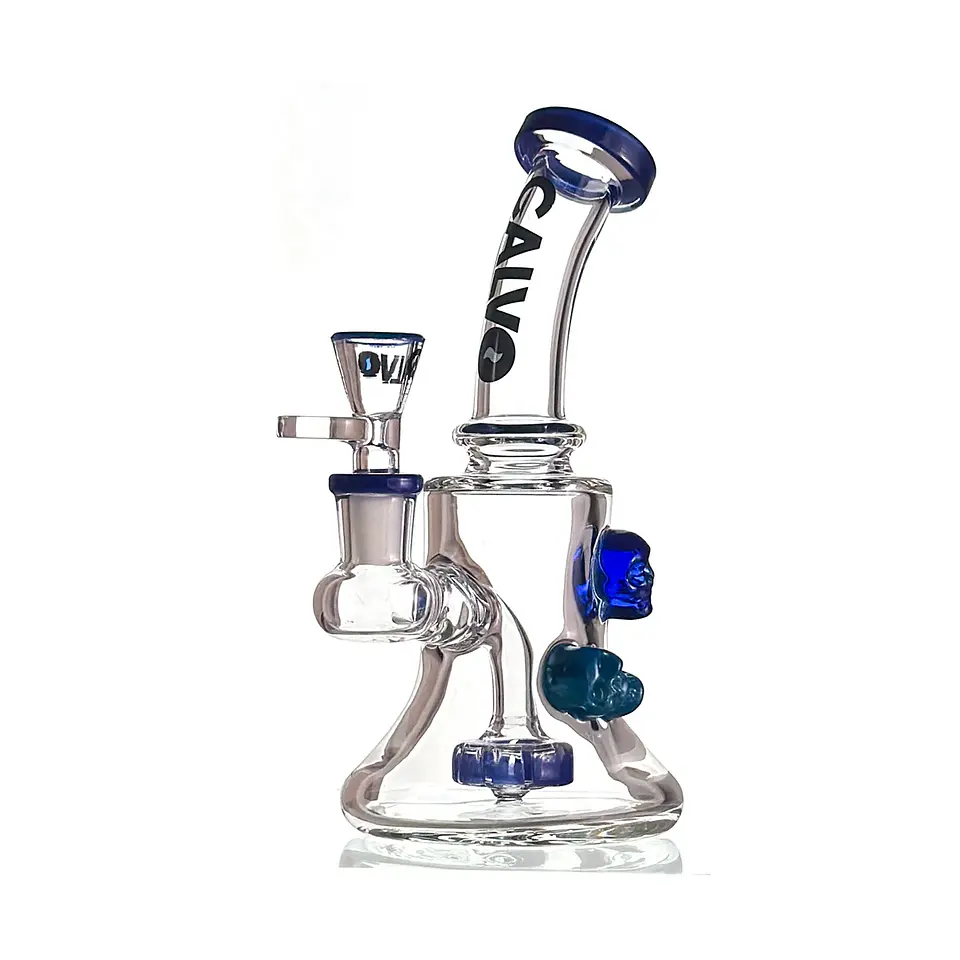 Calvo Glass Bong Compact Skull Rig 19cm 3