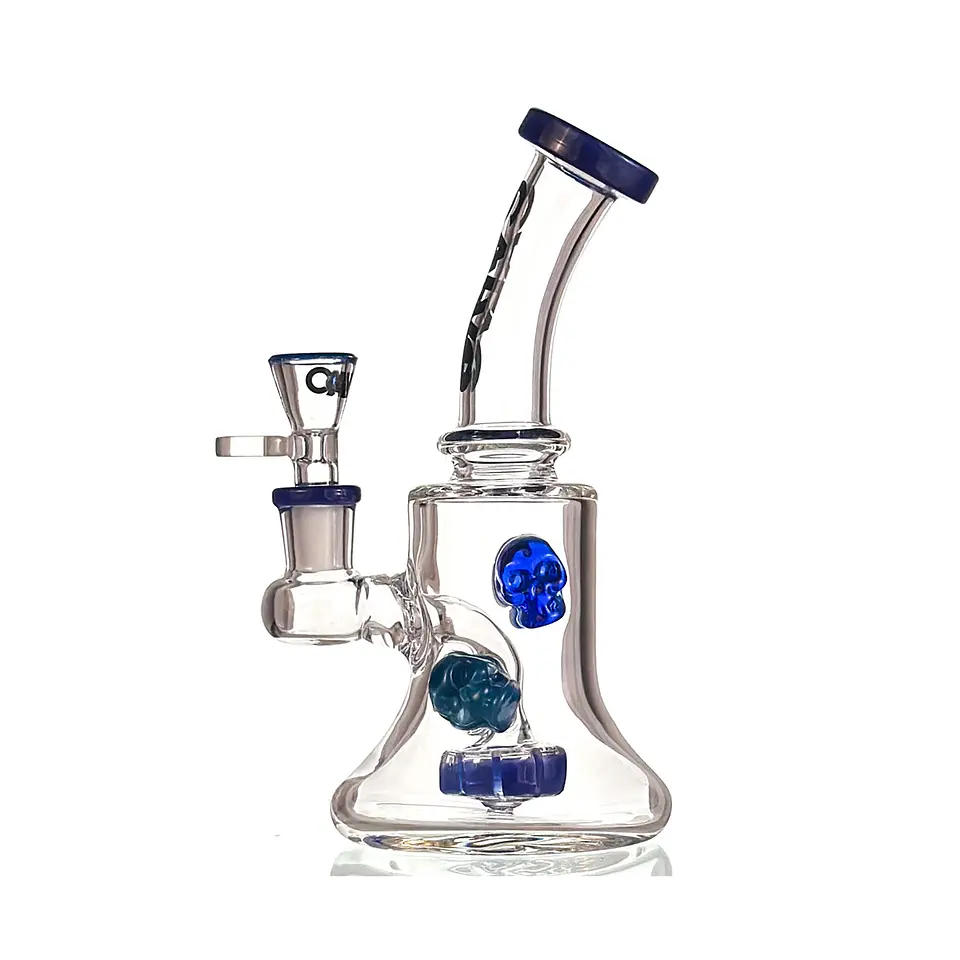 Calvo Glass Bong Compact Skull Rig 19cm 4