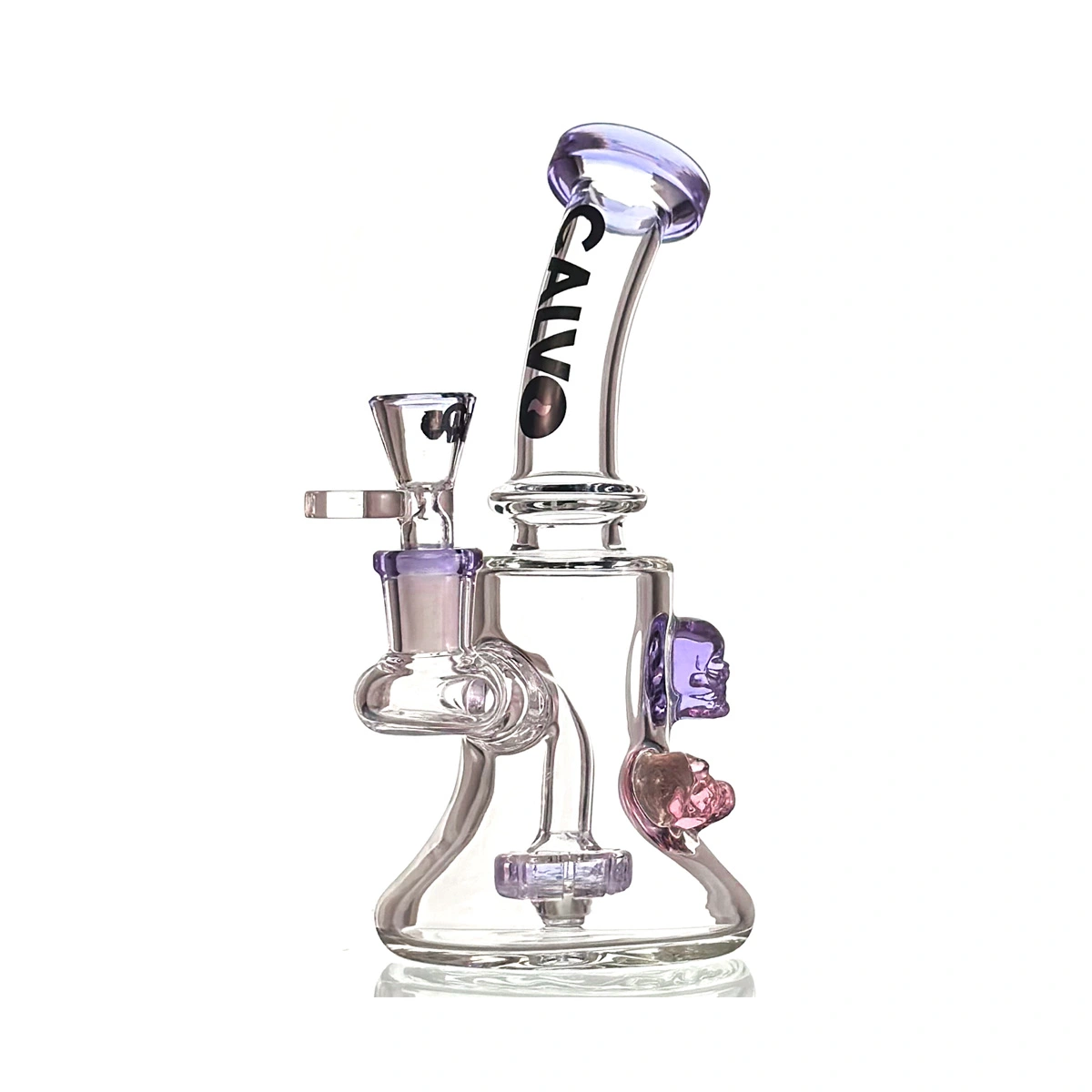 Calvo Glass Bong Compact Skull Rig 19cm