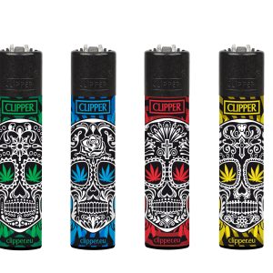 Encendedor Clipper Weed Skulls
