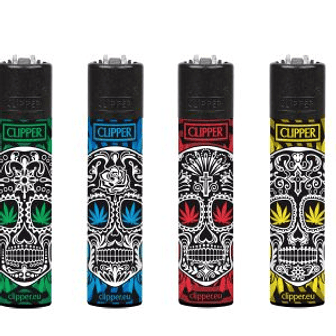 Encendedor Clipper Weed Skulls 1