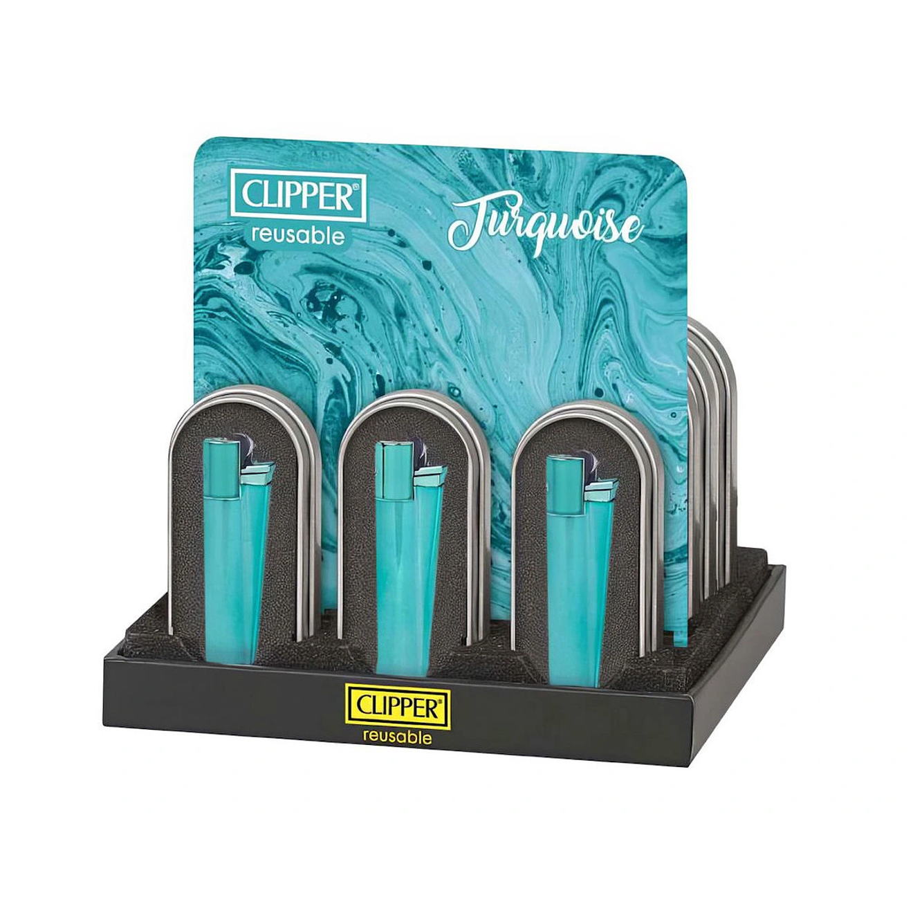 Encendedor Clipper Metálico Turquoise 1