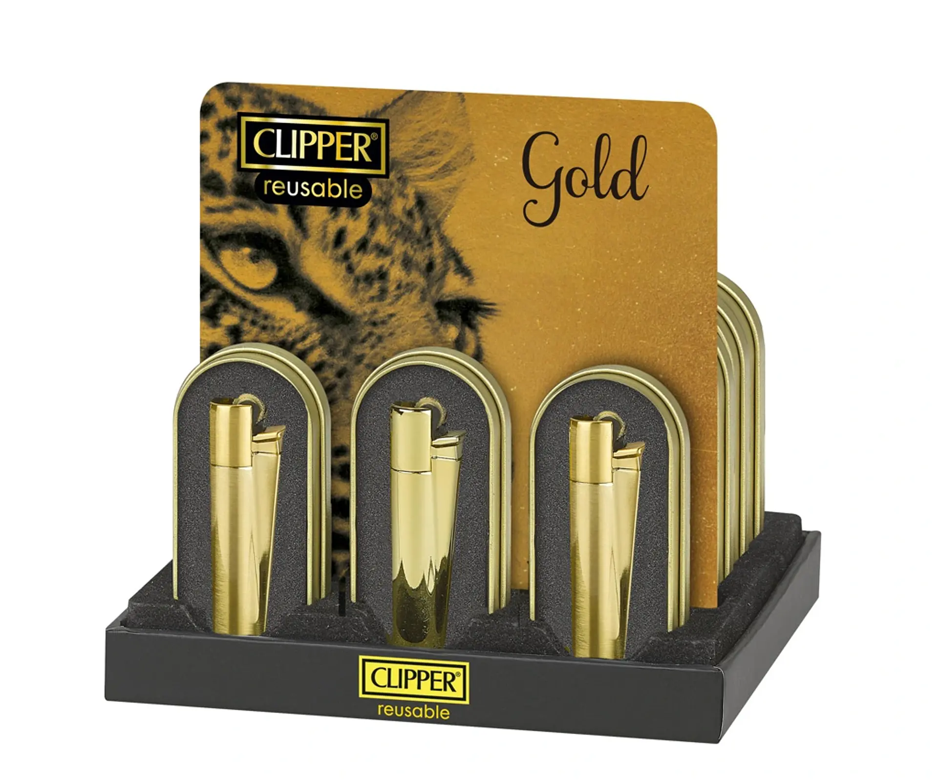 Encendedor Clipper Metálico Gold 1