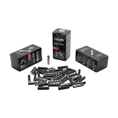 Boquillas Carbón Activo Calvo Black 6mm 50 Uds.