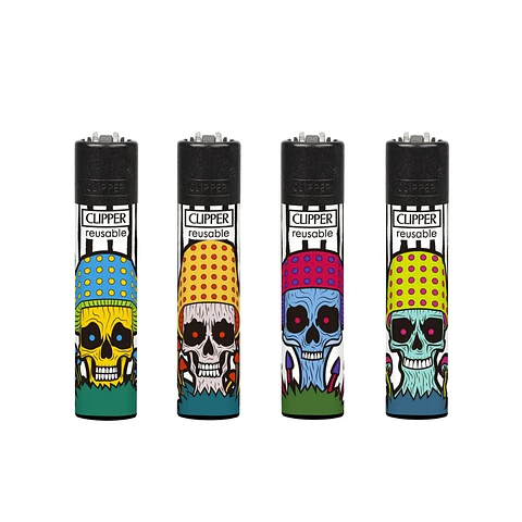 Encendedor Clipper Mushrooms Skulls