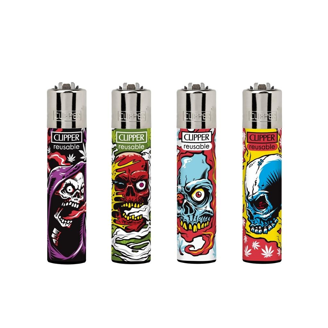 Encendedor Clipper Weed Skulls 1 1