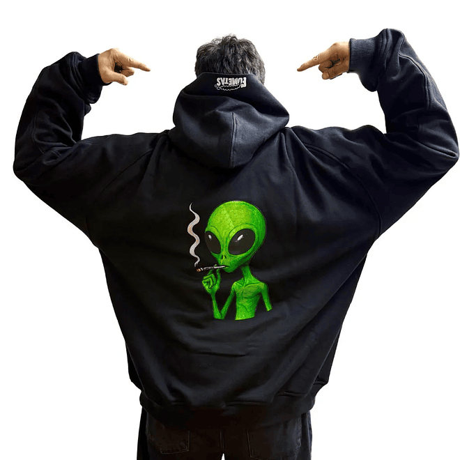 Polerón Hoodie Negro Alien En El Viaje - Fumetas x Endless 3