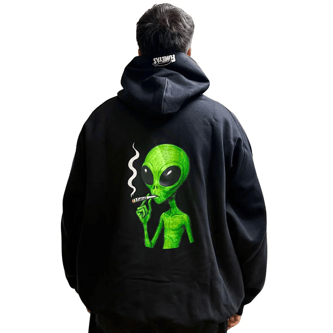 Polerón Hoodie Negro Alien En El Viaje - Fumetas x Endless 1