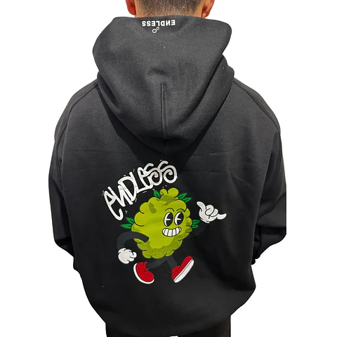 Polerón Hoodie Negro Cogollito Chill - Fumetas x Endless