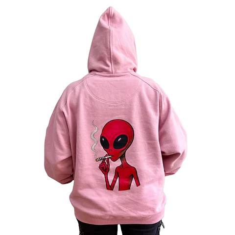 Polerón Hoodie Rosado Alien En El Viaje - Fumetas x Endless