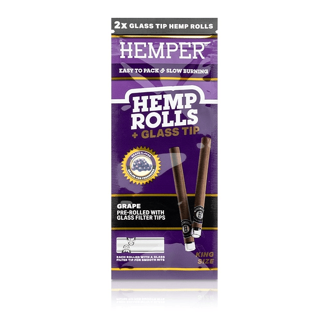 Hemper Hemp Rolls + Glass Tips King Size - Sabores 3