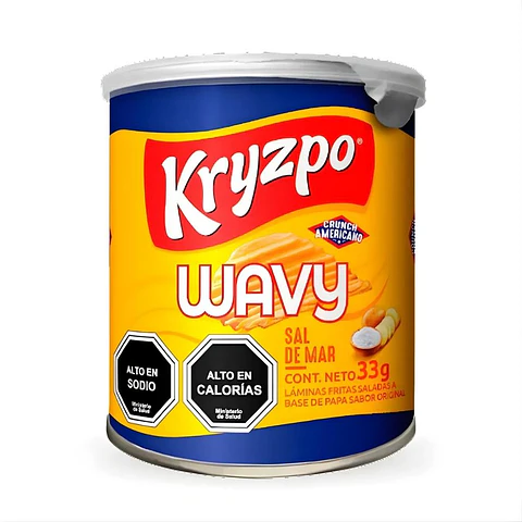 Papas Fritas Kryzpo Wavy Sal de mar 33g 