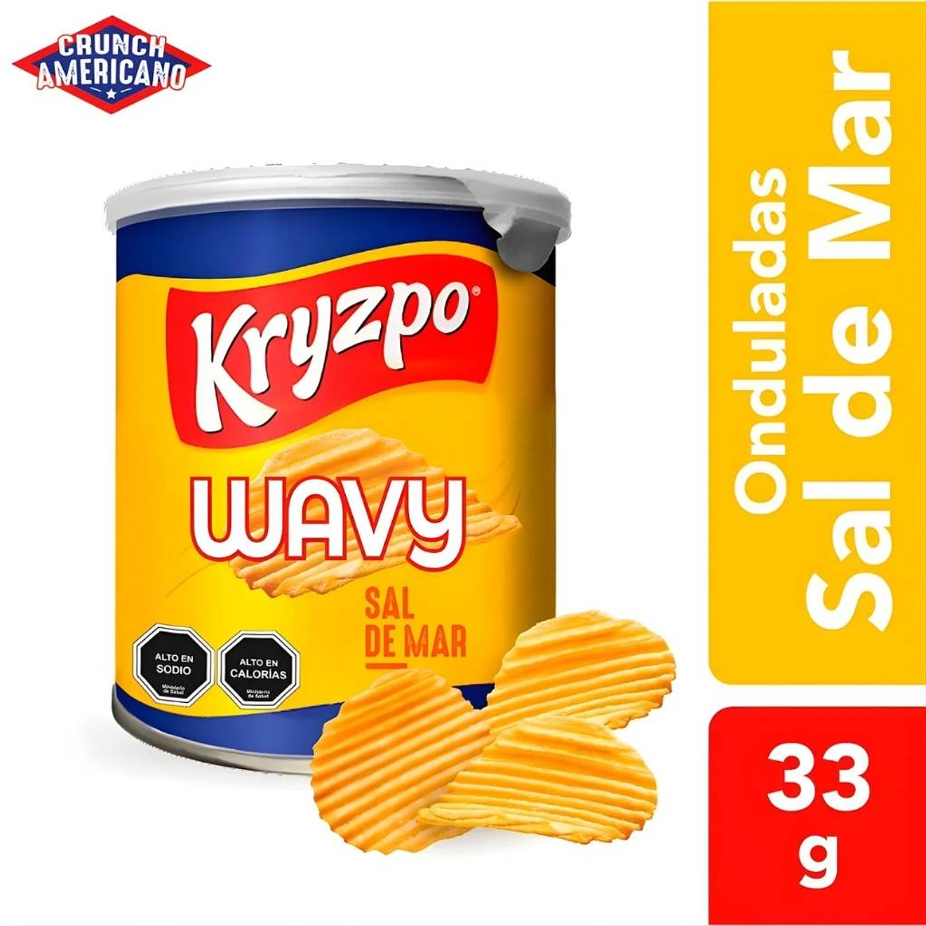 Papas Fritas Kryzpo Wavy Sal de mar 33g  3