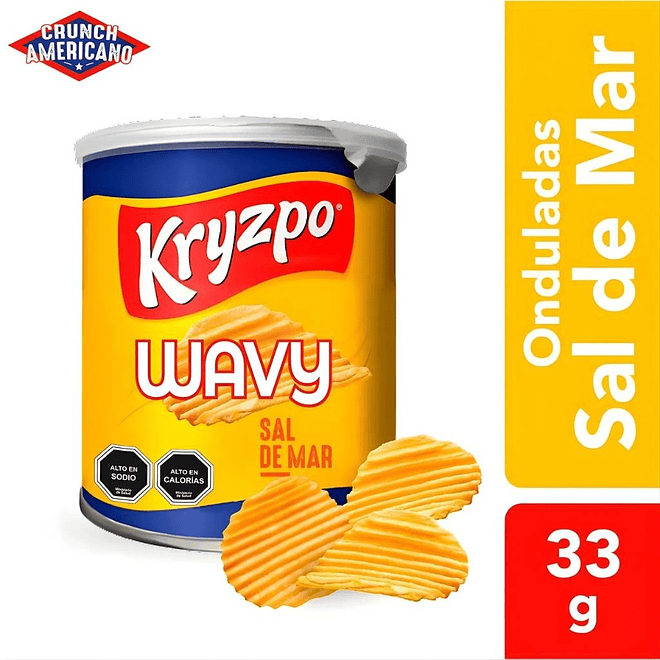 Papas Fritas Kryzpo Wavy Sal de mar 33g  3