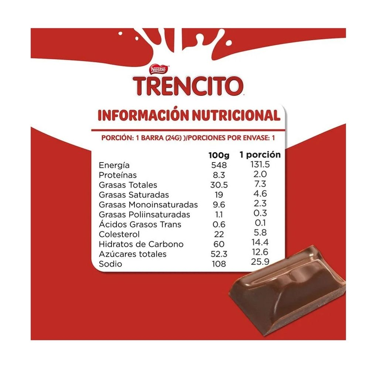 Chocolate Trencito Pequeño 24 g 2