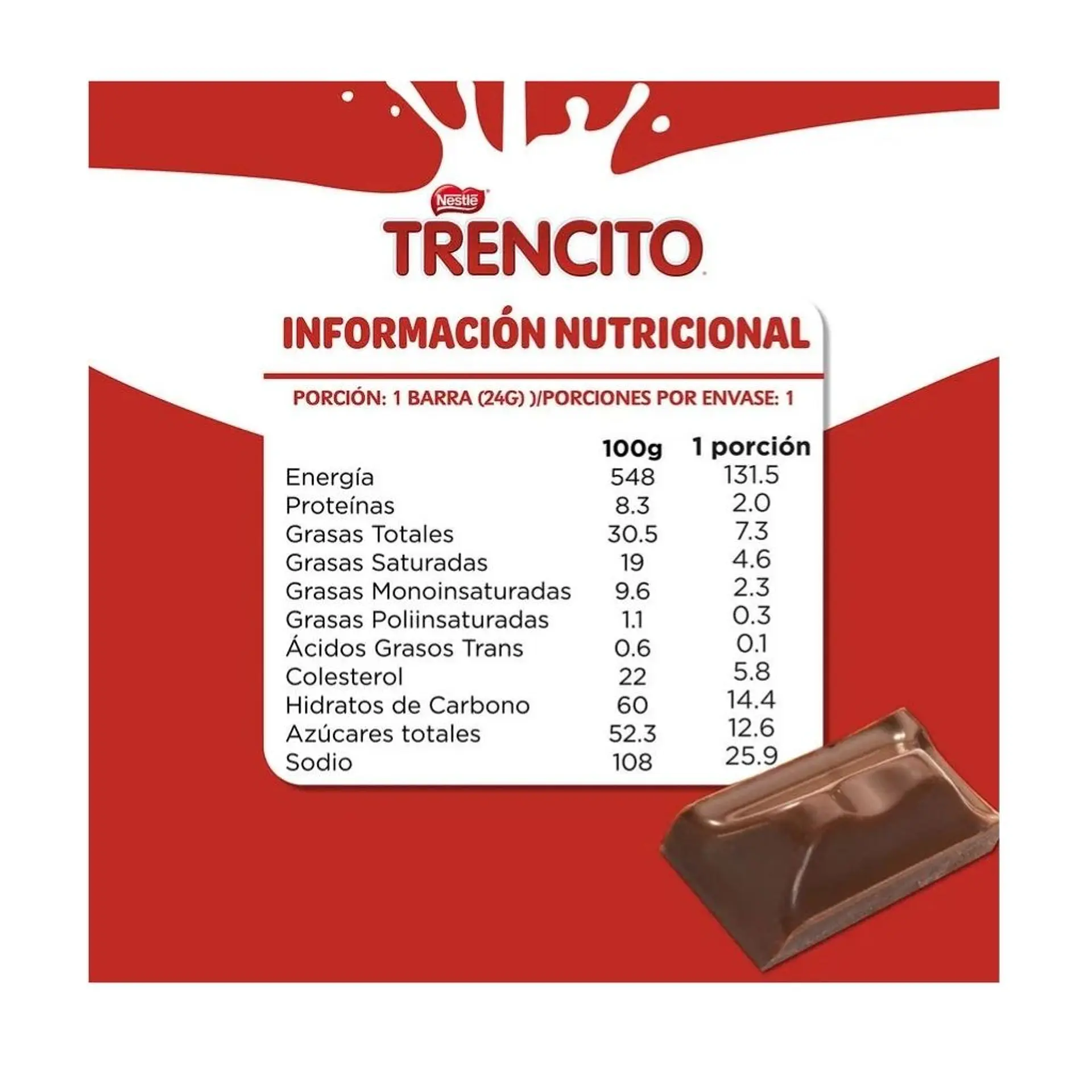 Chocolate Trencito Pequeño 24 g 2