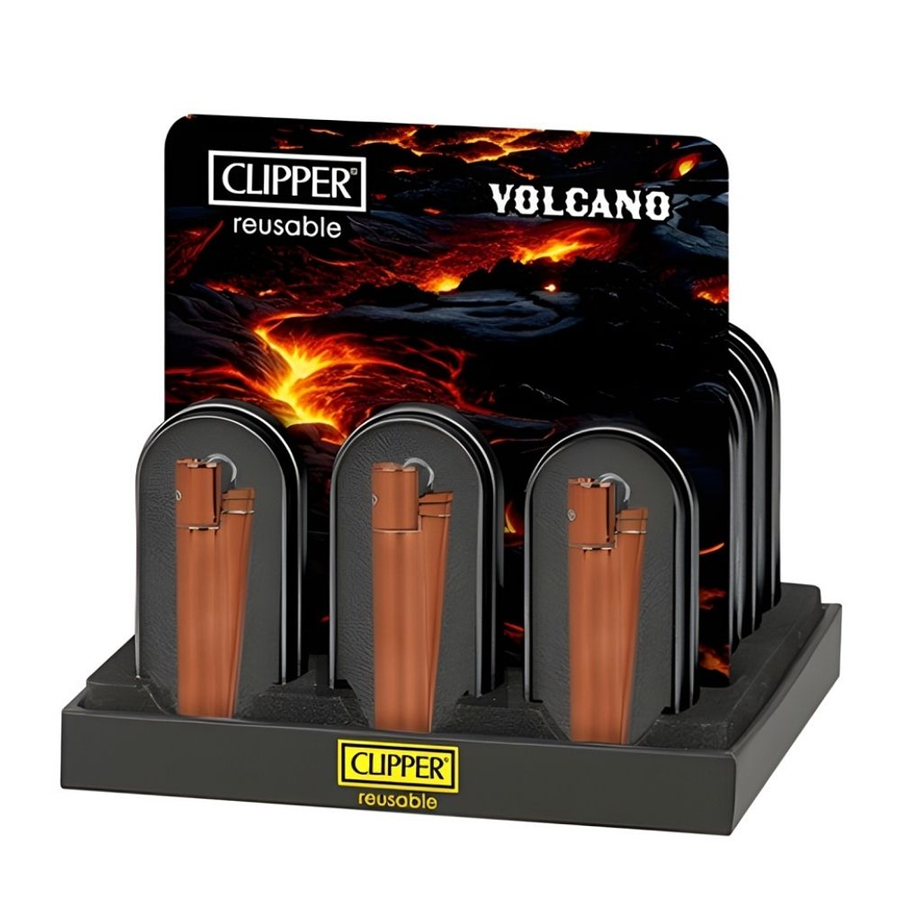 Encendedor Clipper Metálico Volcano 1
