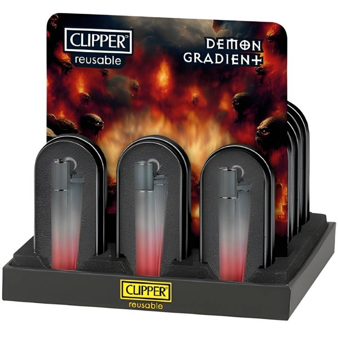 Encendedor Clipper Metálico Demon Gradient 1