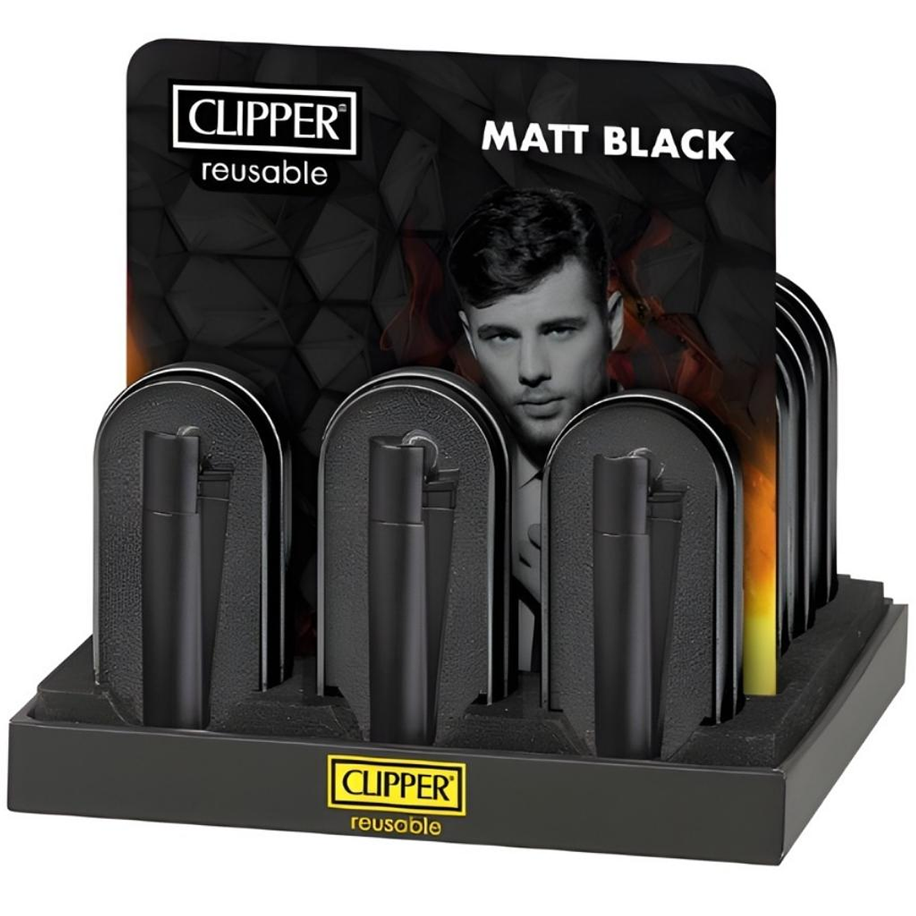 Encendedor Clipper Metálico Matt Black 1
