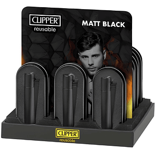 Encendedor Clipper Metálico Matt Black