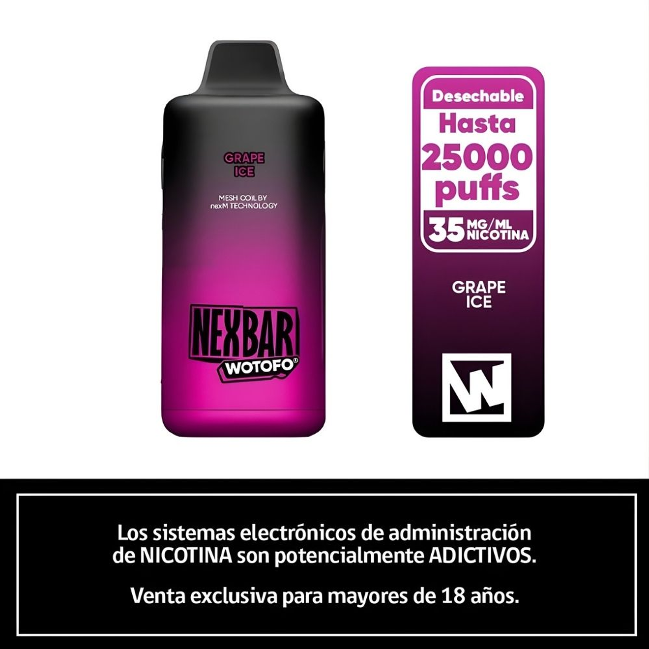 Wotofo Nexbar Vaporizador 25K Puffs 4