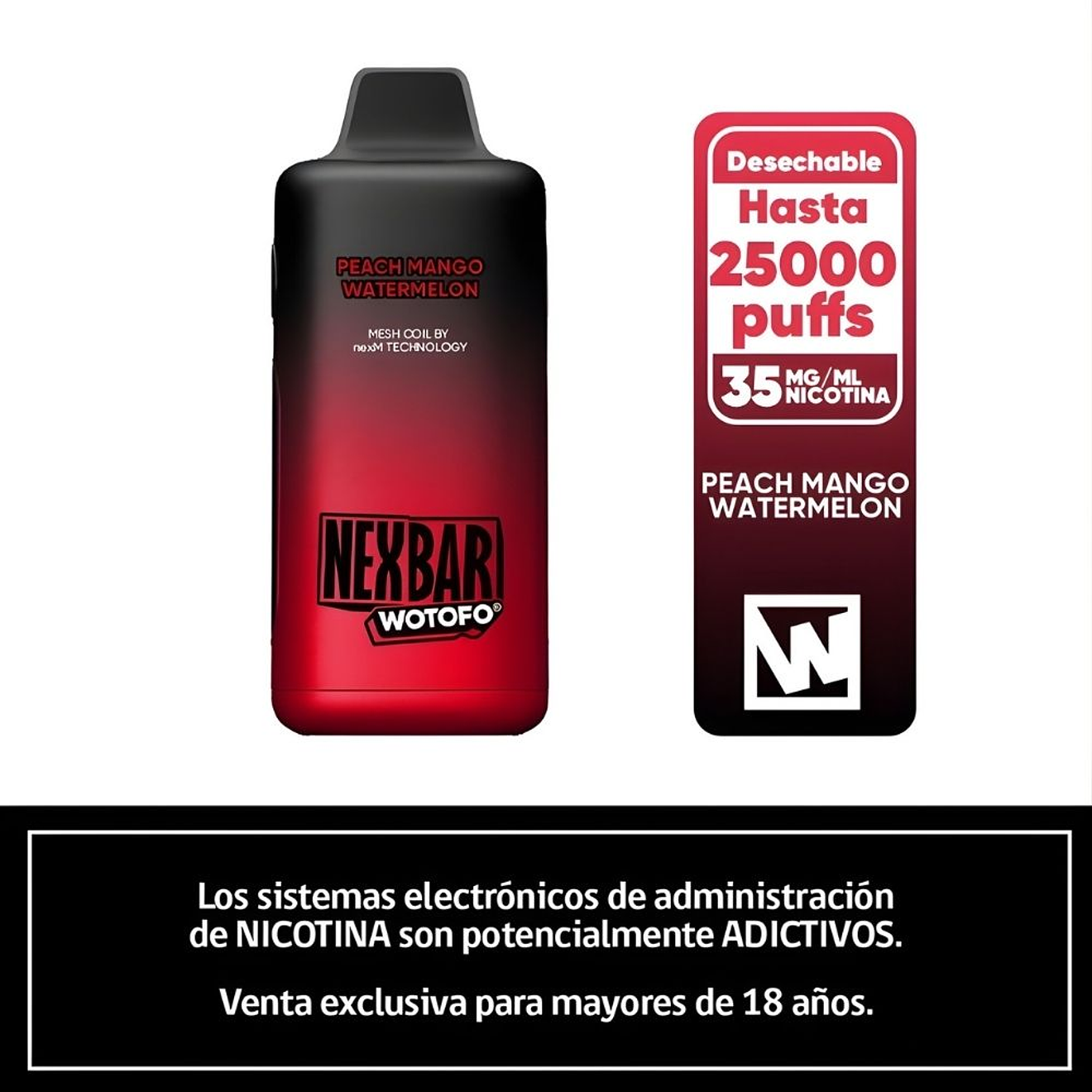 Wotofo Nexbar Vaporizador 25K Puffs 5