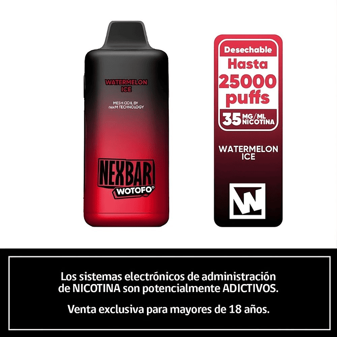 Wotofo Nexbar Vaporizador 25K Puffs 8