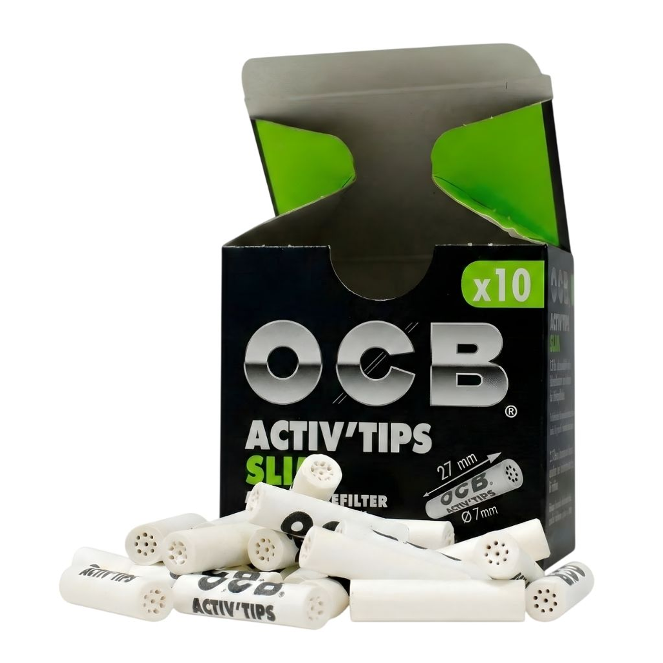 OCB Boquillas Carbón Activo 7mm 10u. 1