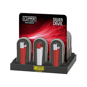 Encendedor Clipper Metálico Silver Devil