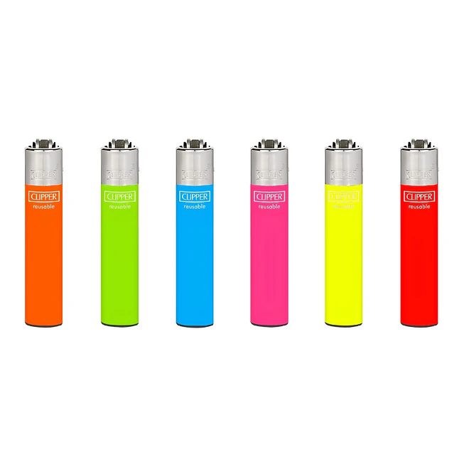Encendedor Clipper Slim Solid Fluo 1