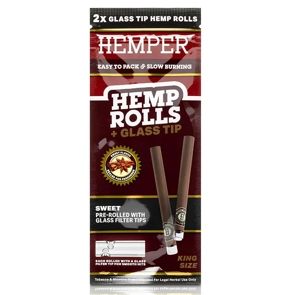 Hemper Hemp Rolls + Glass Tips King Size - Sabores 7