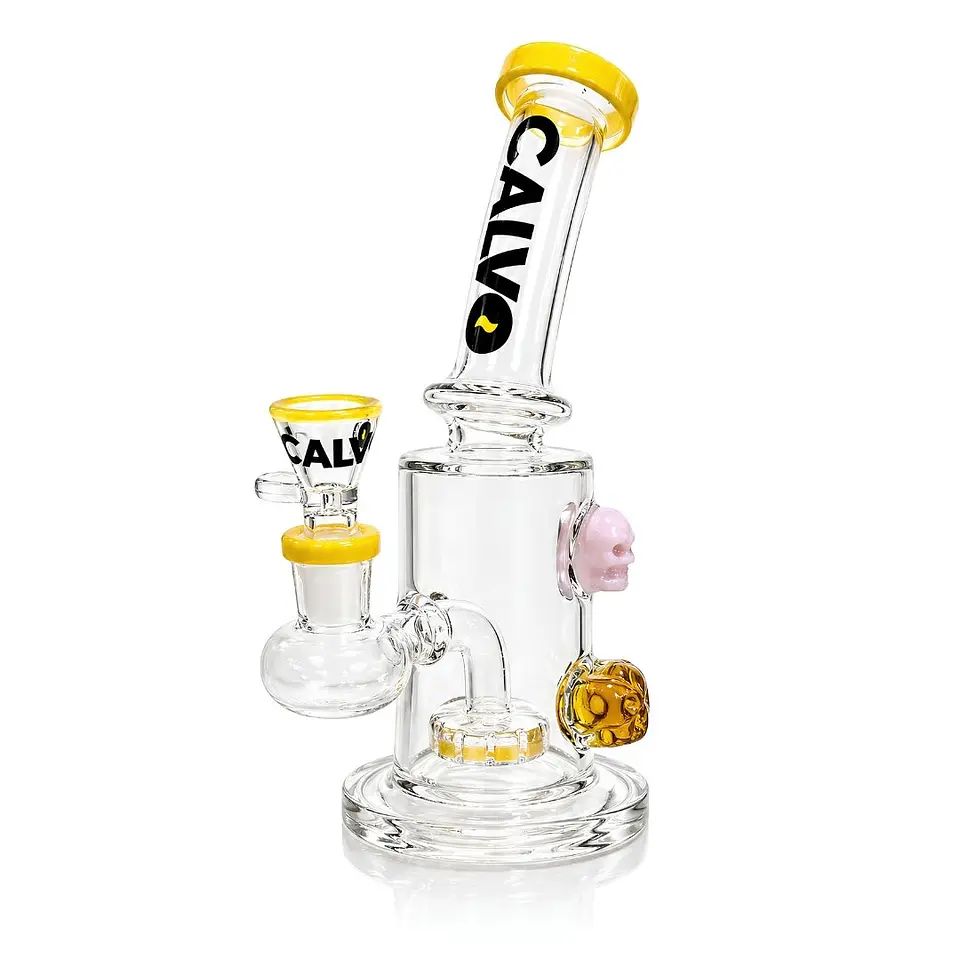 Calvo Glass Bong Compact Skull Rig 19cm 11